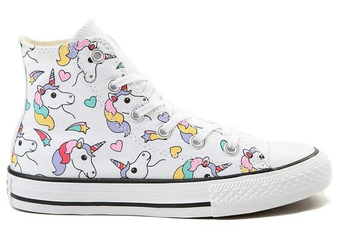 Pre-owned Converse Chuck Taylor All Star Hi Unicorn (gs) In White/black/strawberry Jam