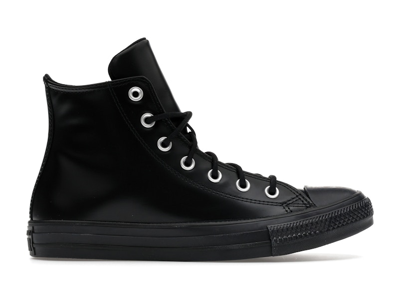 Converse Chuck Taylor All Star Leather Hi (Women's) Sneakers in Black/Total Eclipse