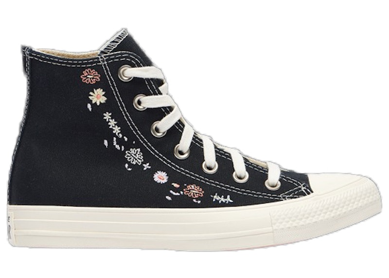 Converse Chuck Taylor All Star Lift Hi Black Floral Embroidery (Women's)