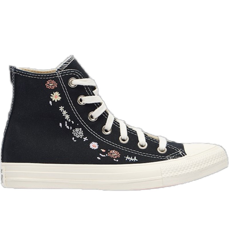 Converse Chuck Taylor All Star Lift Hi Black Floral Embroidery