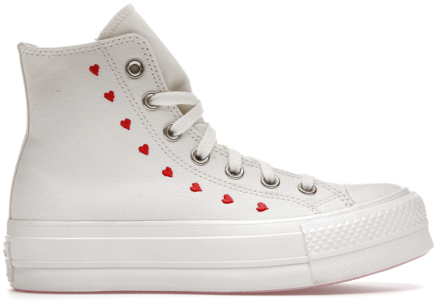 kighul at føre tre Converse Chuck Taylor All-Star Lift Hi White Red (Women's) - A01599C - US