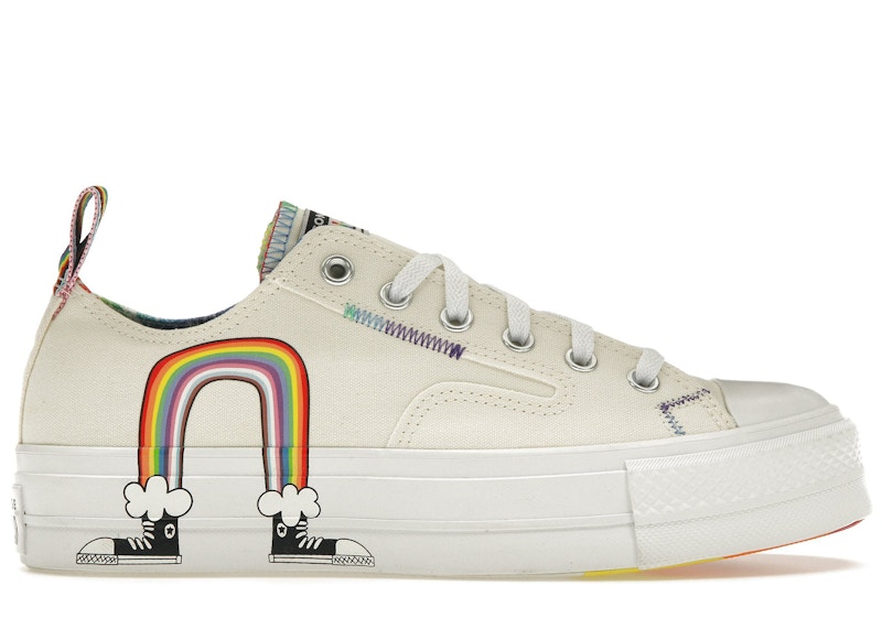 Converse all star on sale low egret white rainbow