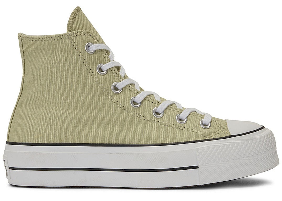 Pre-owned Converse Chuck Taylor All Star Lift Platform Seasonal Color Olive Aura White (women's) In Olive Aura/white/black
