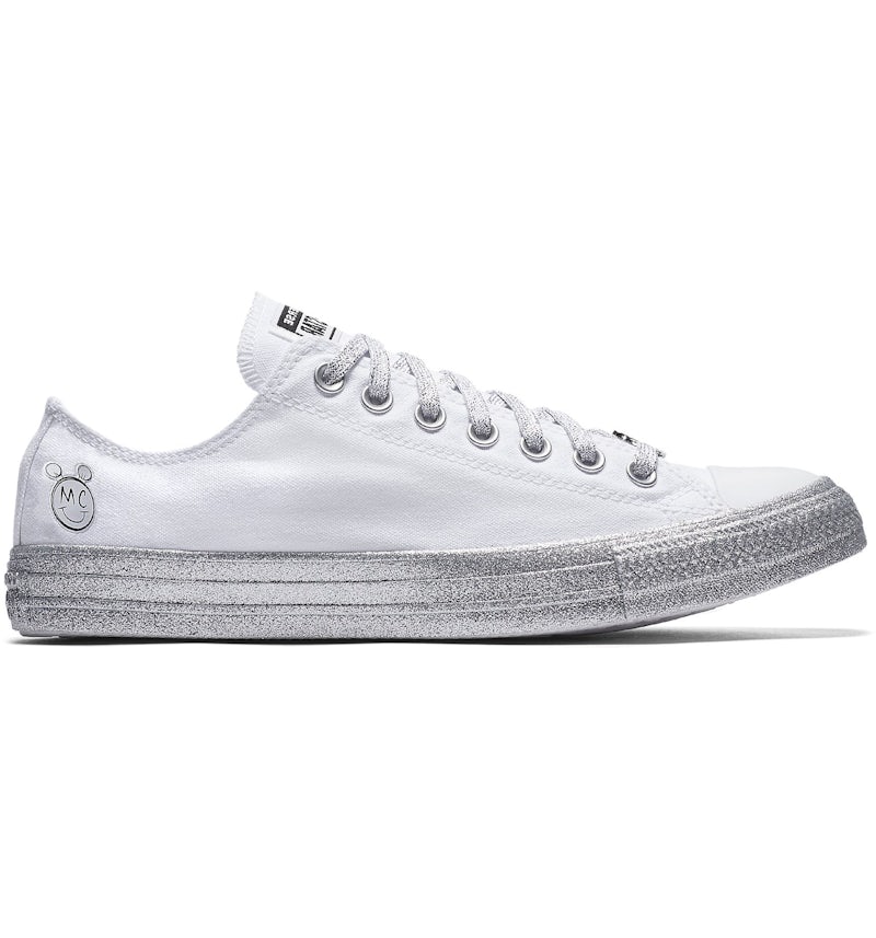 Converse Chuck Taylor All Star Low Miley Cyrus White Silver Men s 162238C US