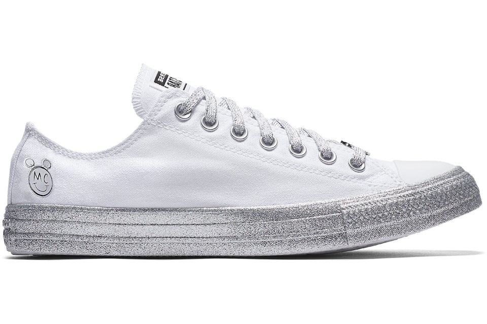 Converse white top and silver