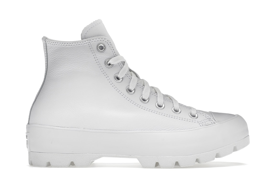 Pre-owned Converse Chuck Taylor All Star Lugged Leather Triple White (women's) In White/white/white