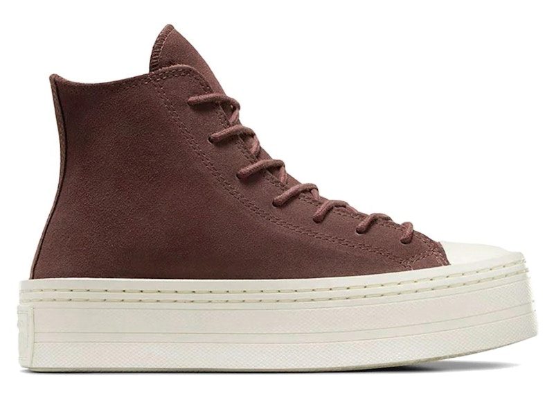 Pre-owned Converse Chuck Taylor All Star Modern Lift Platform Hi (women's) Sneakers In Brown/egret