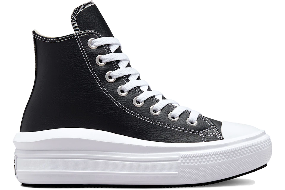 Converse Chuck Taylor All-Star Move Platform Foundational Leather Black  White - A04294C - US