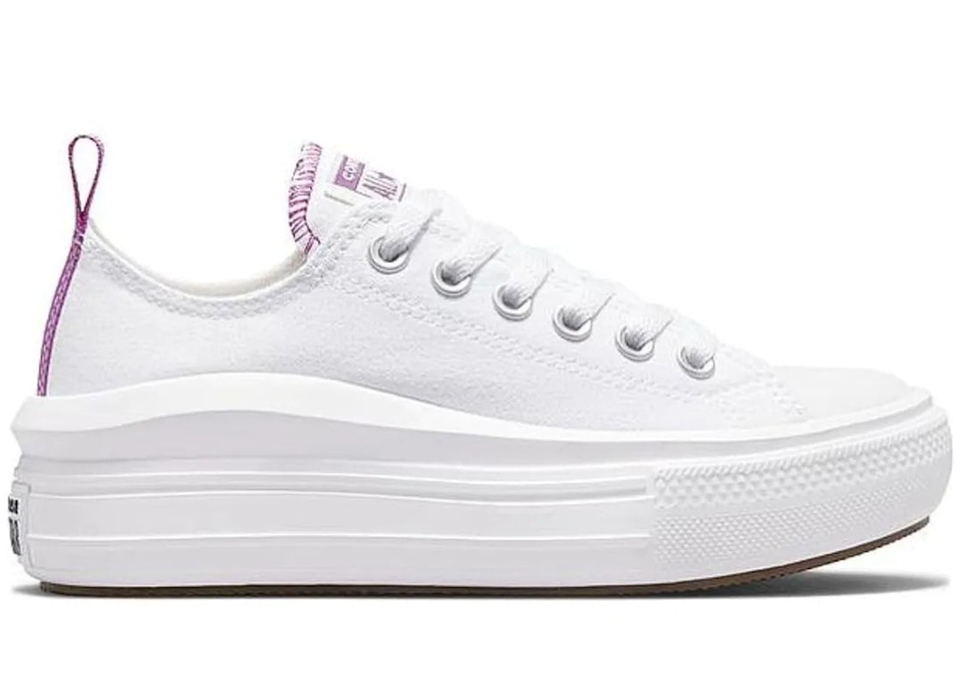 Pre-owned Converse Chuck Taylor All Star Move Platform White Pixel Purple (gs) In White/pixel Purple/white