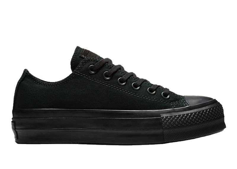 Converse all black on sale platform