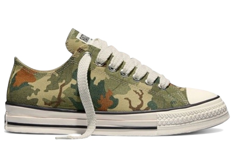 Men's Converse Chuck Taylor All Star Throwback Low Archive Leaf Camo Sneakers in Blonde Espresso/Olive Android
