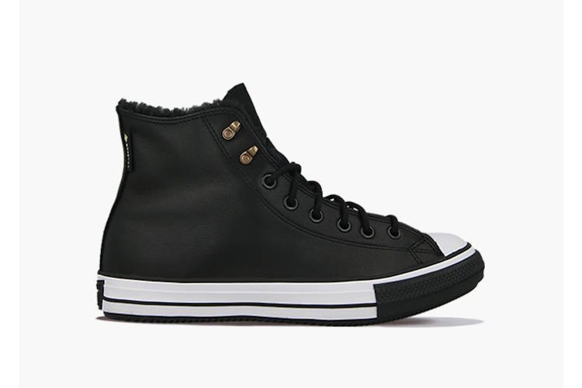 Click to view more detailed imagery on our partner's website Pre-owned Converse Chuck Taylor All-star Winter Hi Sherpa Leather Black In Black/white