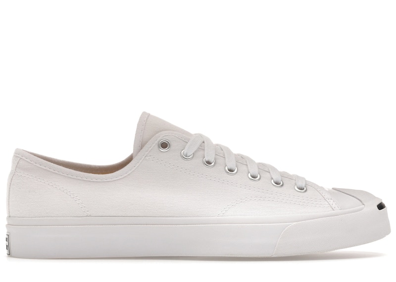 Men's Converse Jack Purcell Canvas Low Sneakers in White/Black