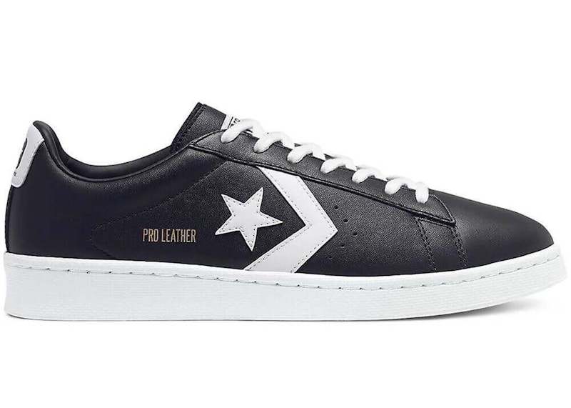 Converse leather low top on sale black