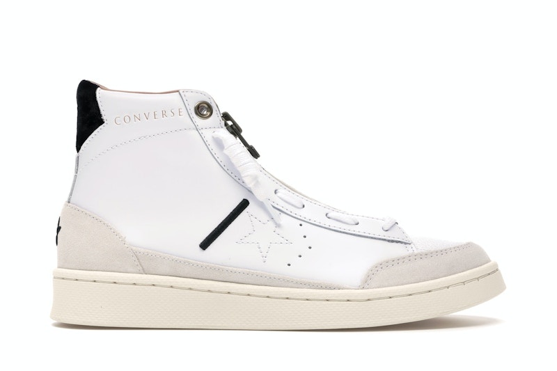 Pre-owned Converse Men's  Pro Leather Ibn Jasper Sneakers In White/black/egret In Multi
