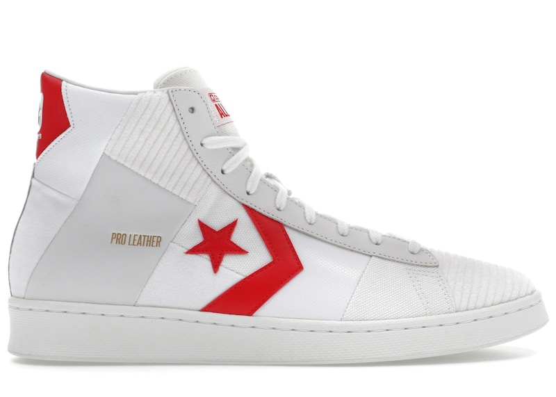 Pre-owned Converse Men's Pro Leather Summer Drip Red Sneakers In White/university Red