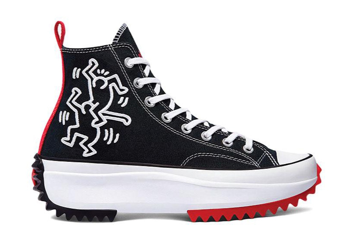 Pre-owned Converse Run Star Hike Hi Keith Haring Black In Black/white/red