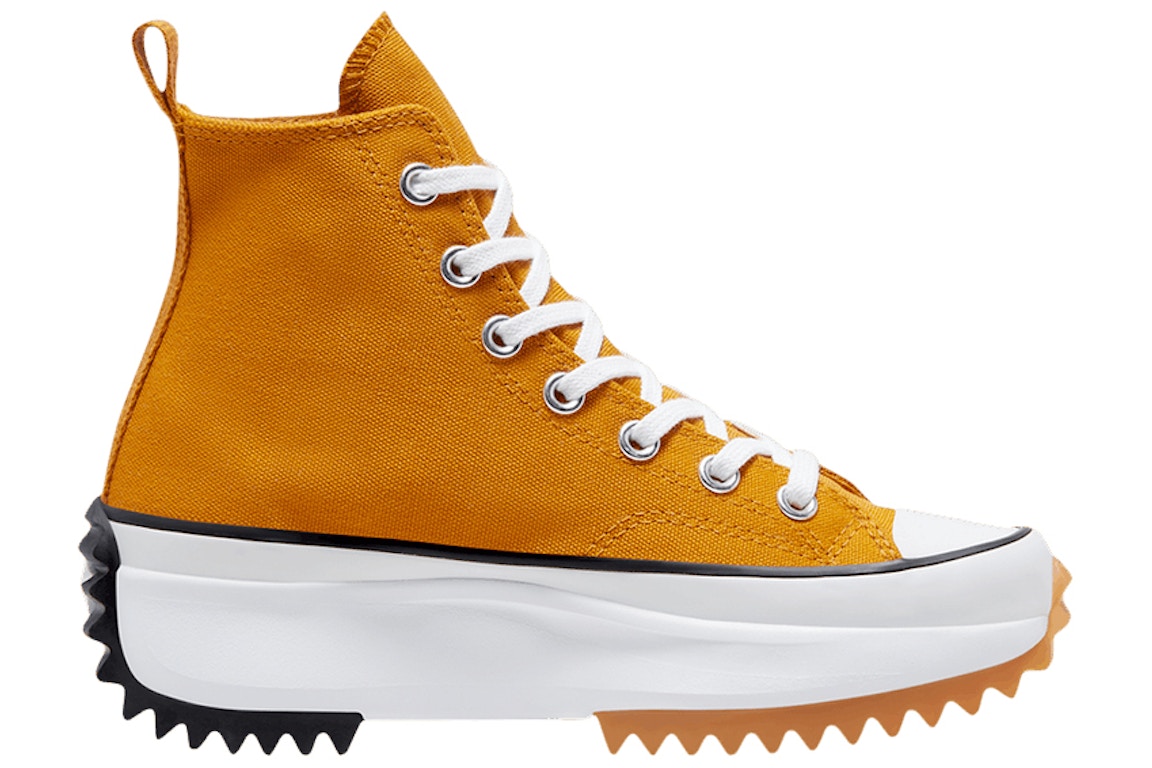Click to view more detailed imagery on our partner's website Pre-owned Converse Run Star Hike Hi Saffron Yellow In Saffron Yellow/white/black