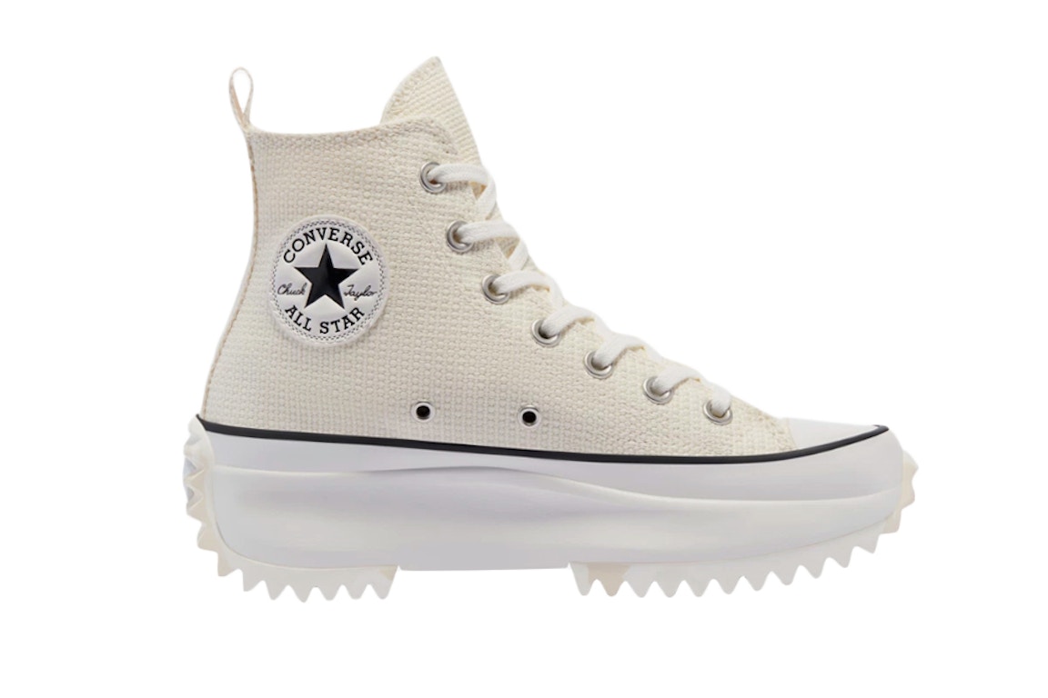 Pre-owned Converse Run Star Hike Hi Tonal Marble Egret In Egret/white/black