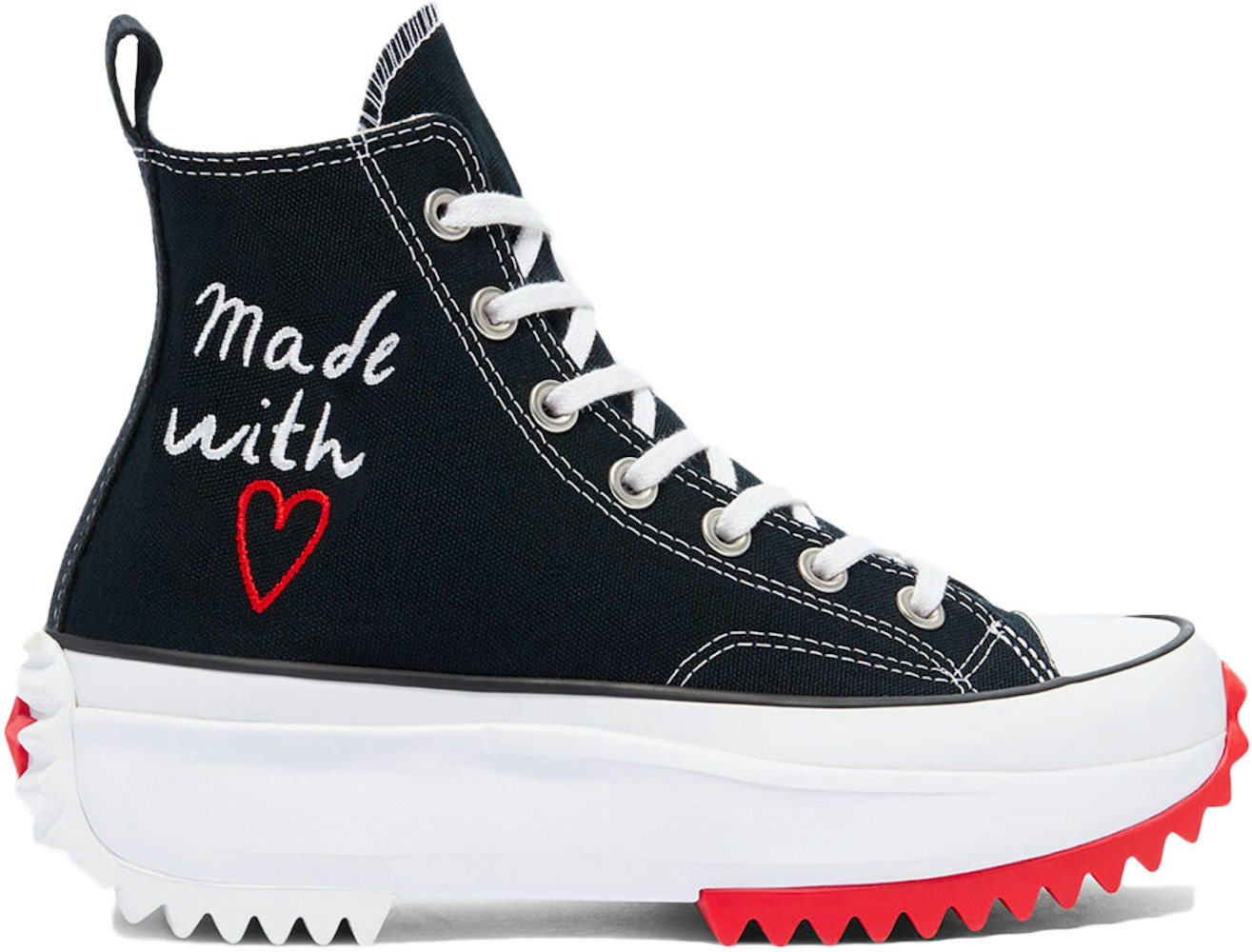 Showered in love valentine's day white high top converse – blvdcustom Converse Run Star Hike High Made With Love Valentines Day (2021) - 171120C