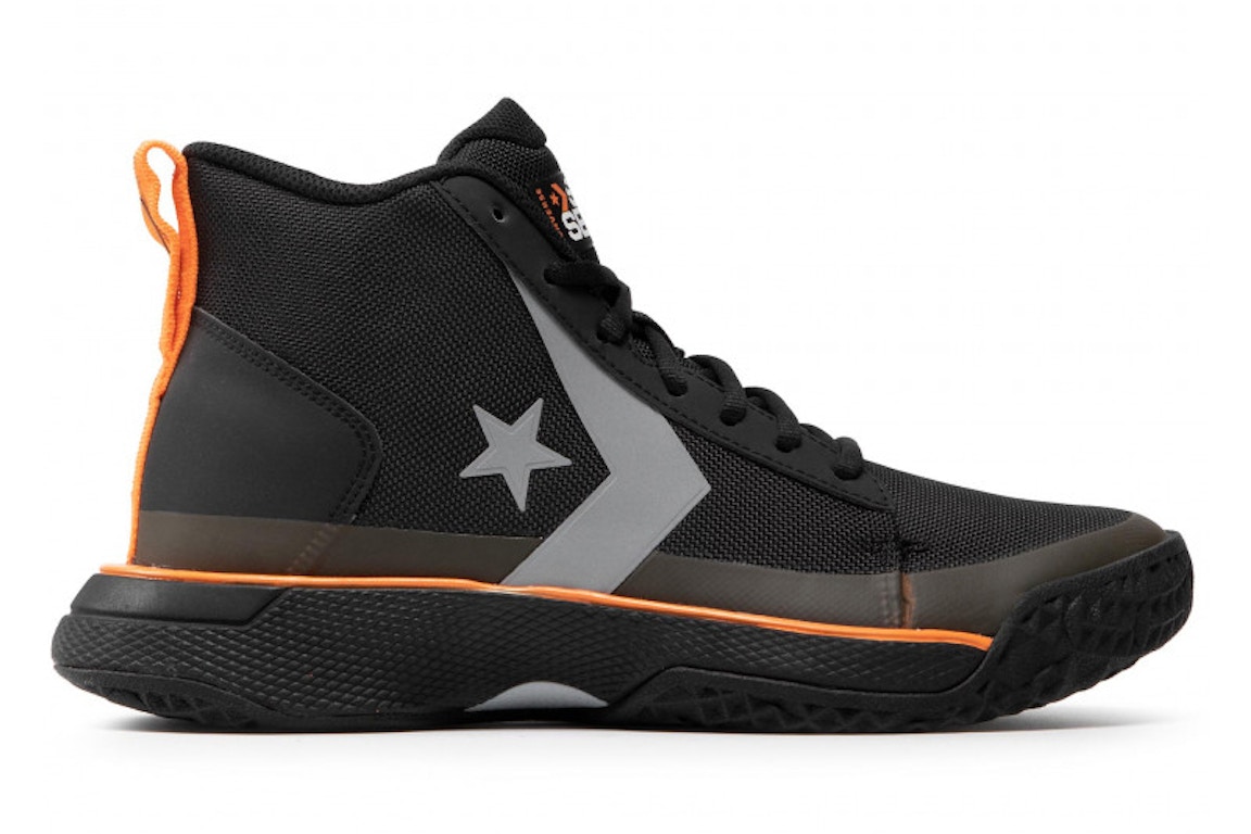 Click to view more detailed imagery on our partner's website Pre-owned Converse Star Series Bb Mid Black Bold Mandarin In Black/bold Mandarin/wolf Grey