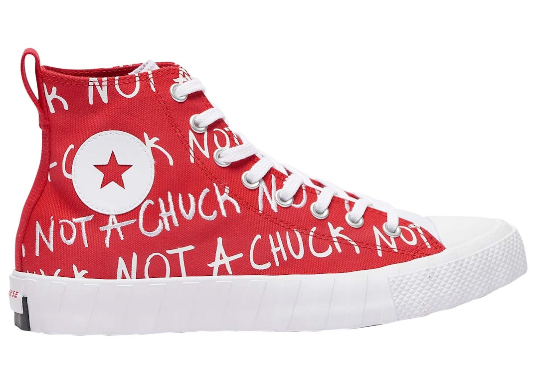 Pre-owned Converse Unt1tl3d Hi Not A Chuck Red In Red/white