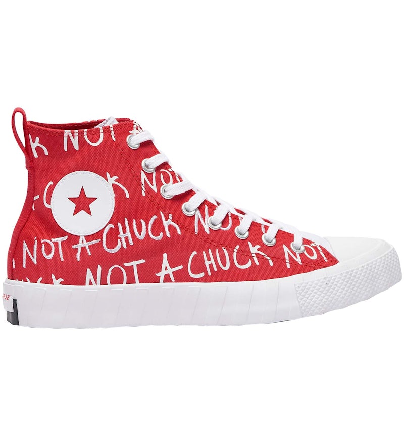 Not A Chuck Converse Red Converse UNT1TL3D High Top Shoes White