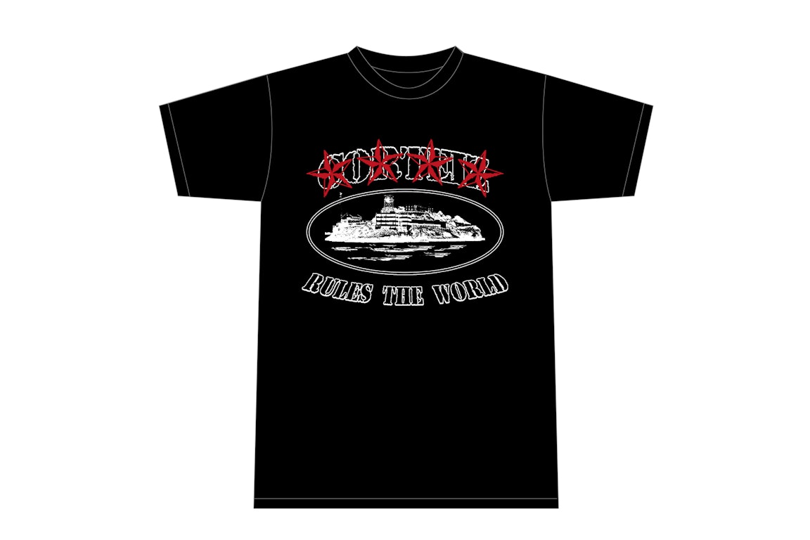 Pre-owned Corteiz 4starz Alcatraz T-shirt Black