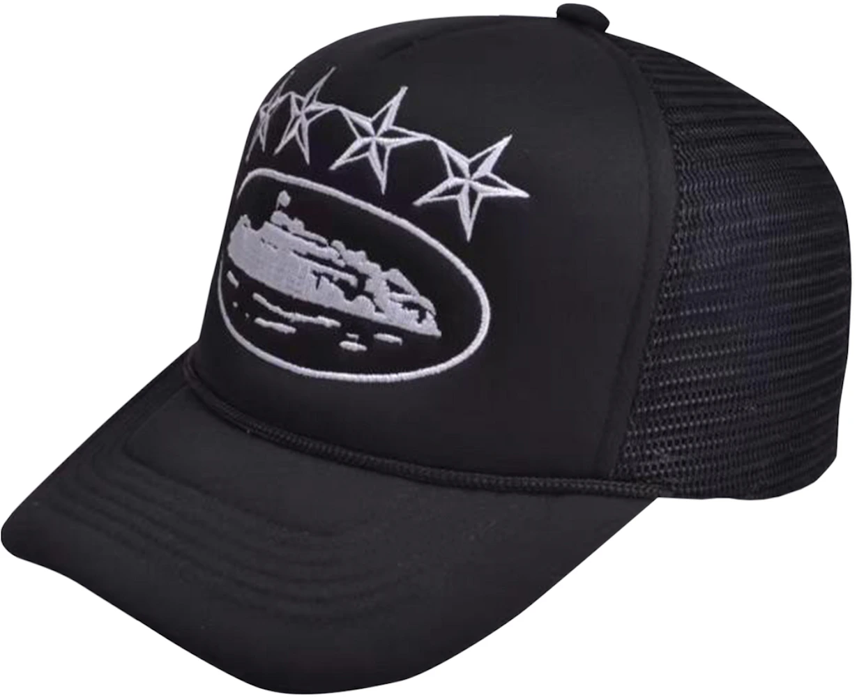 Corteiz 4starz Alcatraz Trucker Hat Black Ss22
