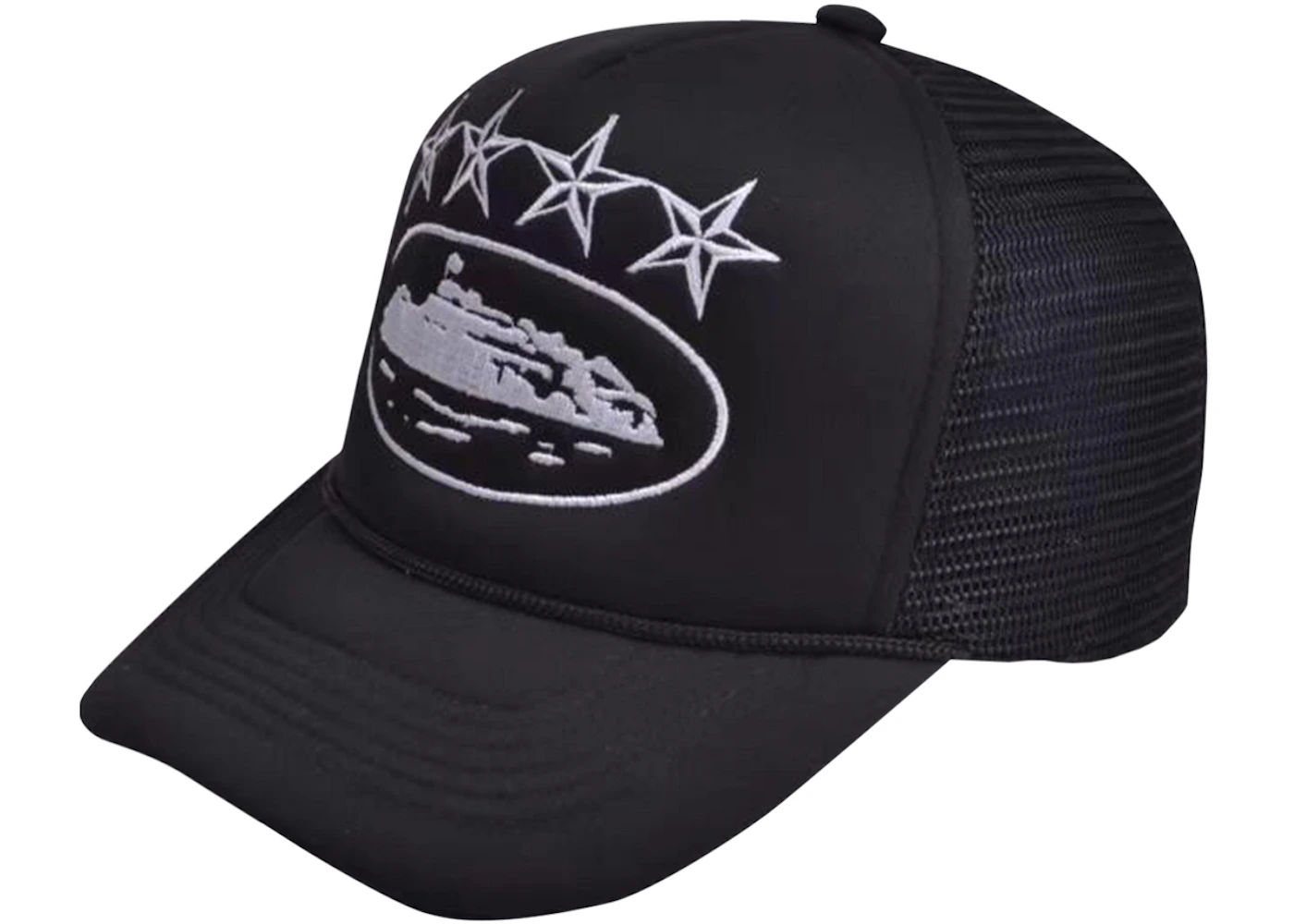 Corteiz 4starz Alcatraz Trucker Hat Black Ss22 Corteiz 4starz Alcatraz Trucker Hat Black Ss22