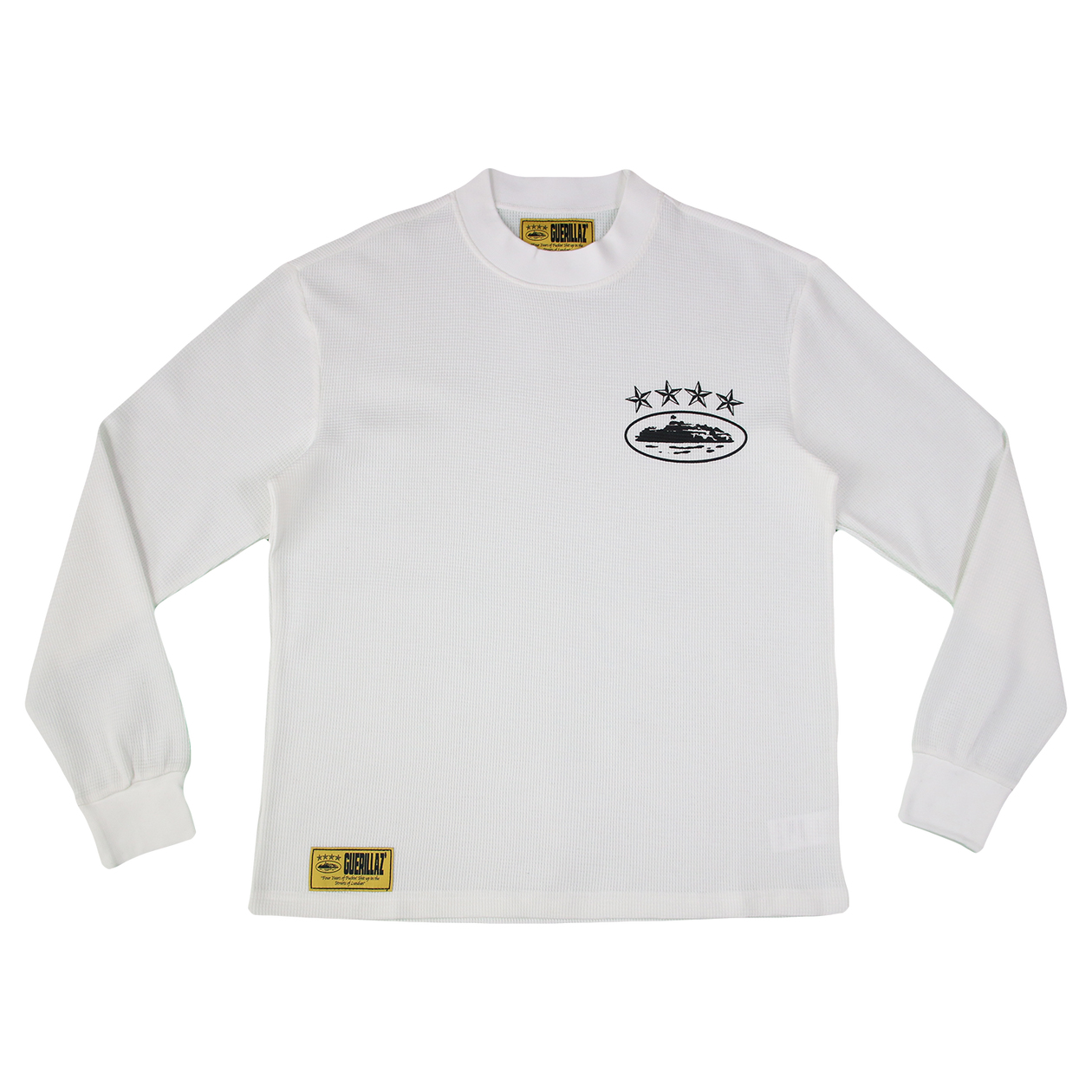 Corteiz 4Starz Alcatraz Waffle Longsleeve Shirt White - SS22 - US