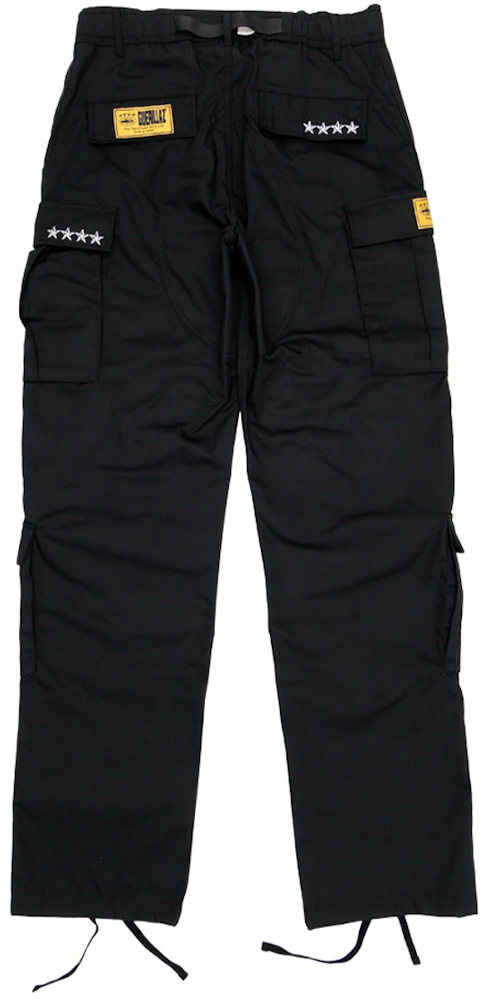 Corteiz Cargo Pants Men's Multi Pocket Black / Yellow Cargos Size Medium.