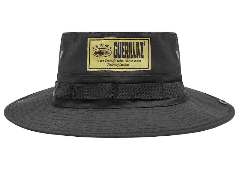 Corteiz 5 Starz Guerillaz Bucket Hat Black