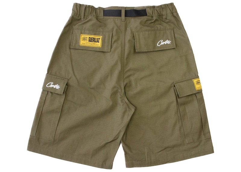 Corteiz Alcatraz Cargo Shorts Khaki Green Men's - SS22 - US