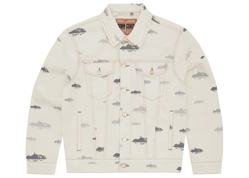 Corteiz Alcatraz Pattern Denim Jacket White Men's   FW   US