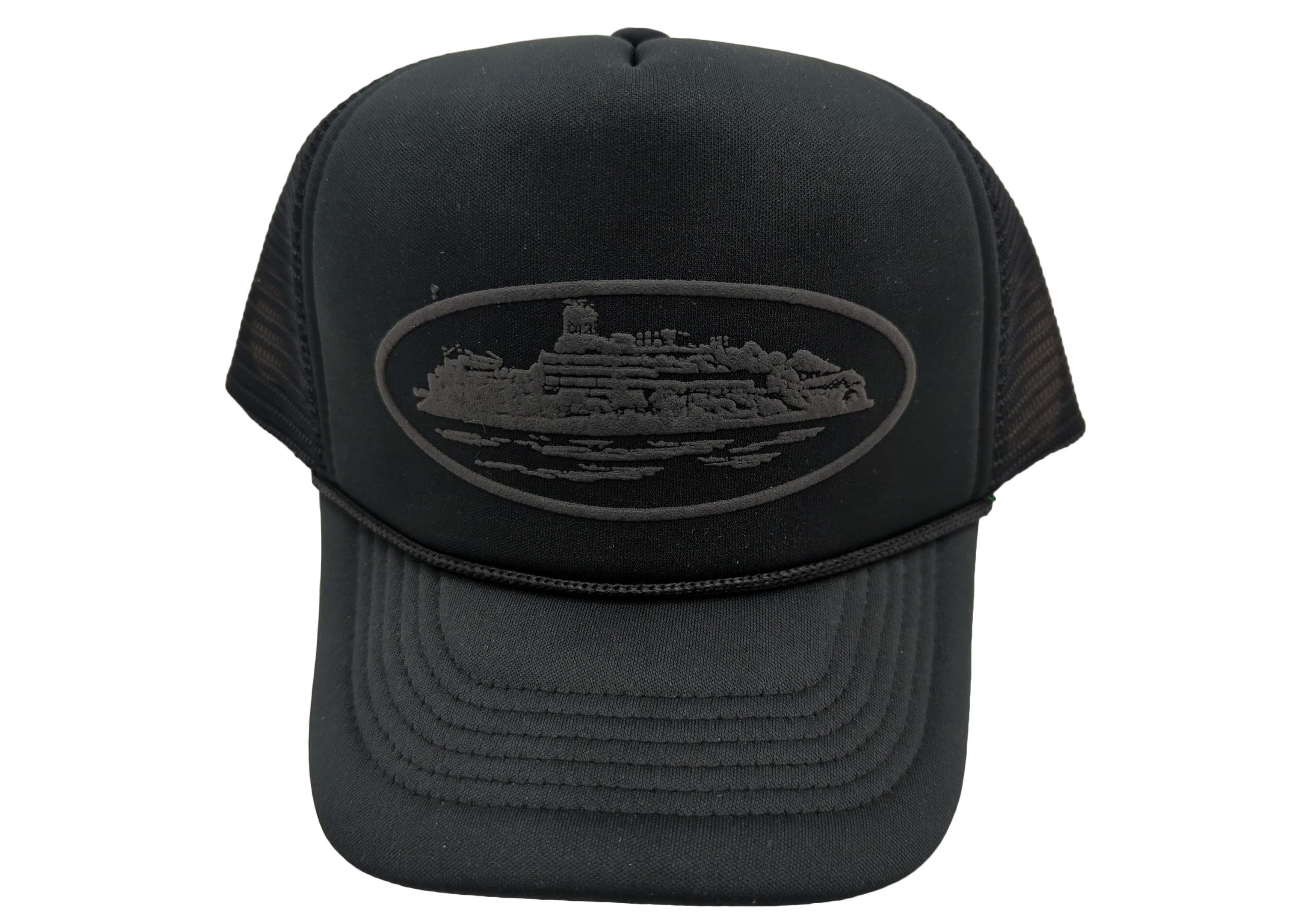 Corteiz Alcatraz Premium Puff Print Trucker Hat Black/Black