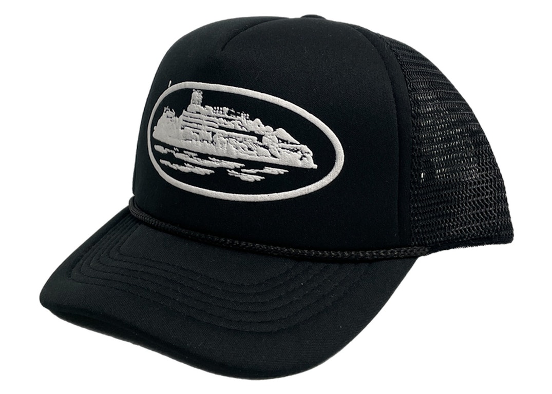 Pre-owned Corteiz Alcatraz Premium Puff Print Trucker Hat Black