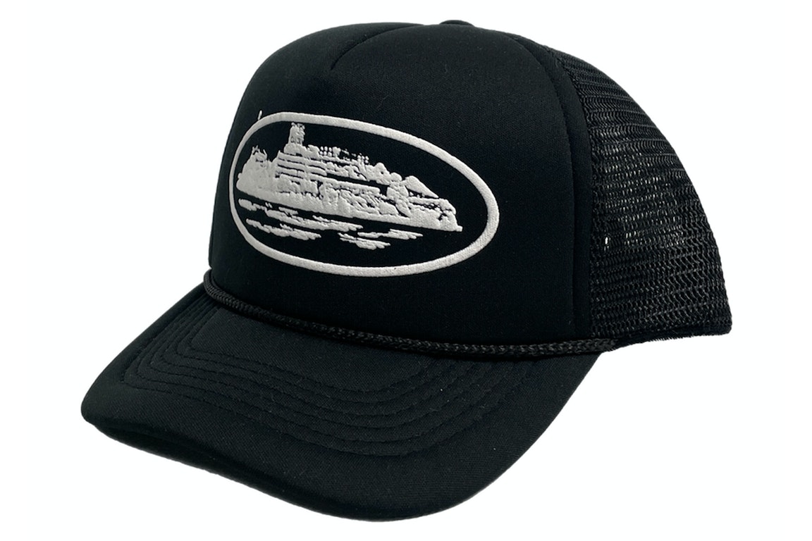 Pre-owned Corteiz Alcatraz Premium Puff Print Trucker Hat Black