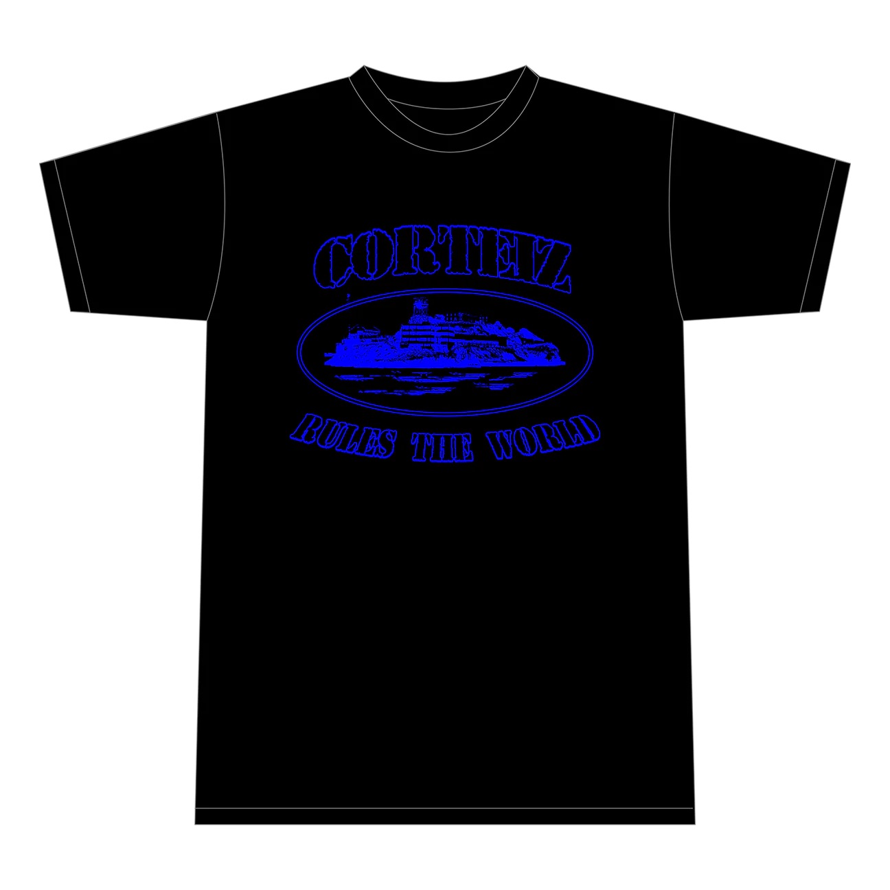 Corteiz Alcatraz T-shirt Black/Blue Men's - US
