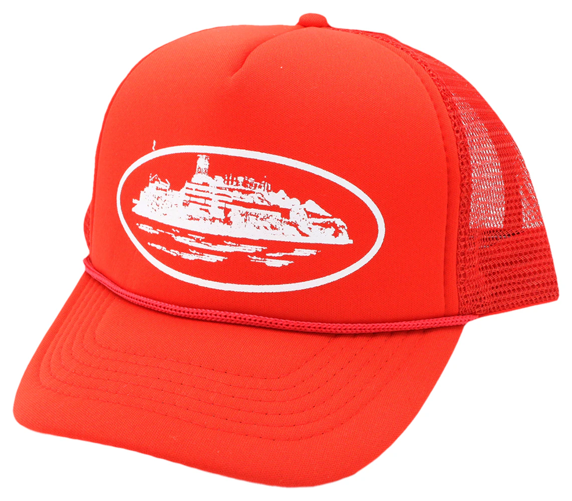 Corteiz Alcatraz Trucker Hat Red - GB
