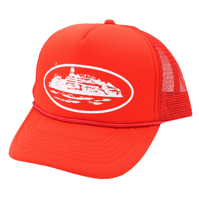 Pre-owned Corteiz Alcatraz Trucker Hat Red
