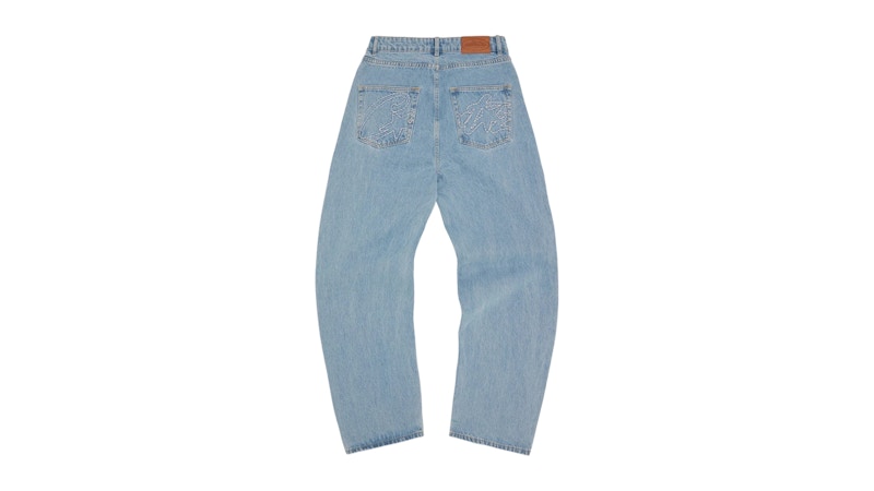 Corteiz Allstarz Denim Baggy Jeans Washed Blue Men's - FW25 - US