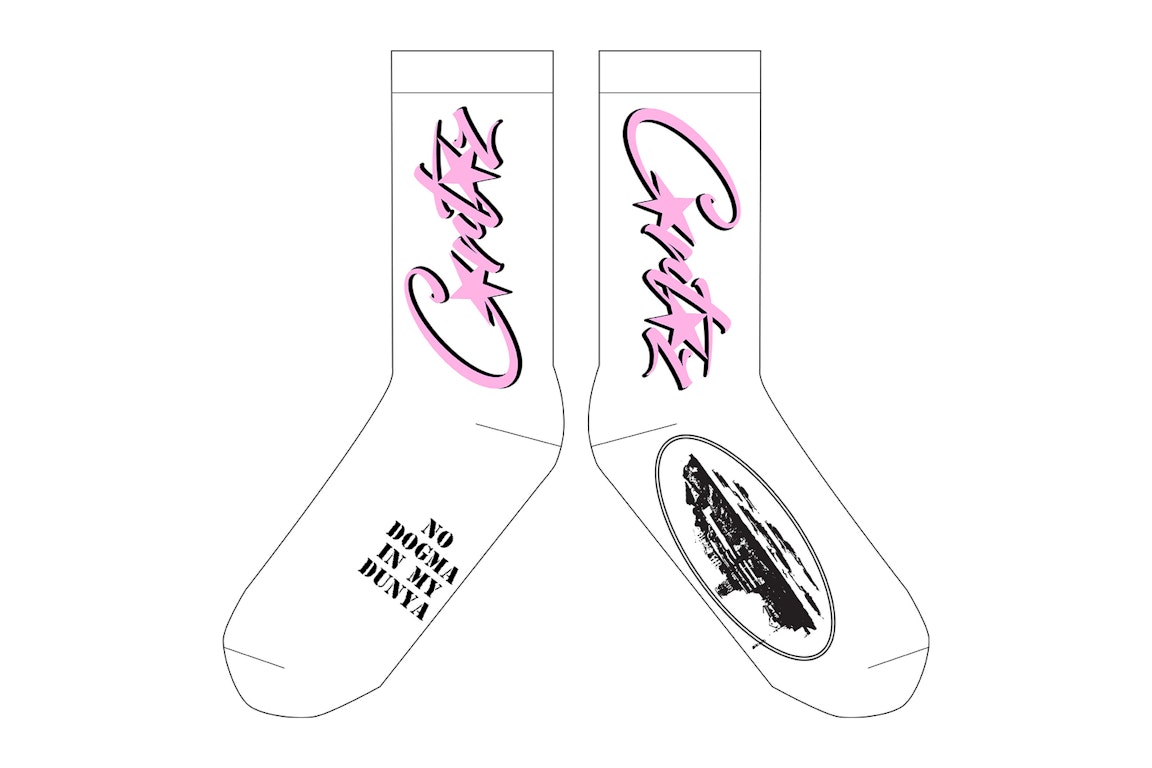 Pre-owned Corteiz Allstarz Socks White/pink