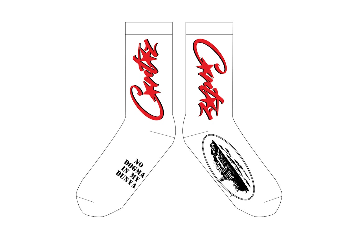 Pre-owned Corteiz Allstarz Socks White/red