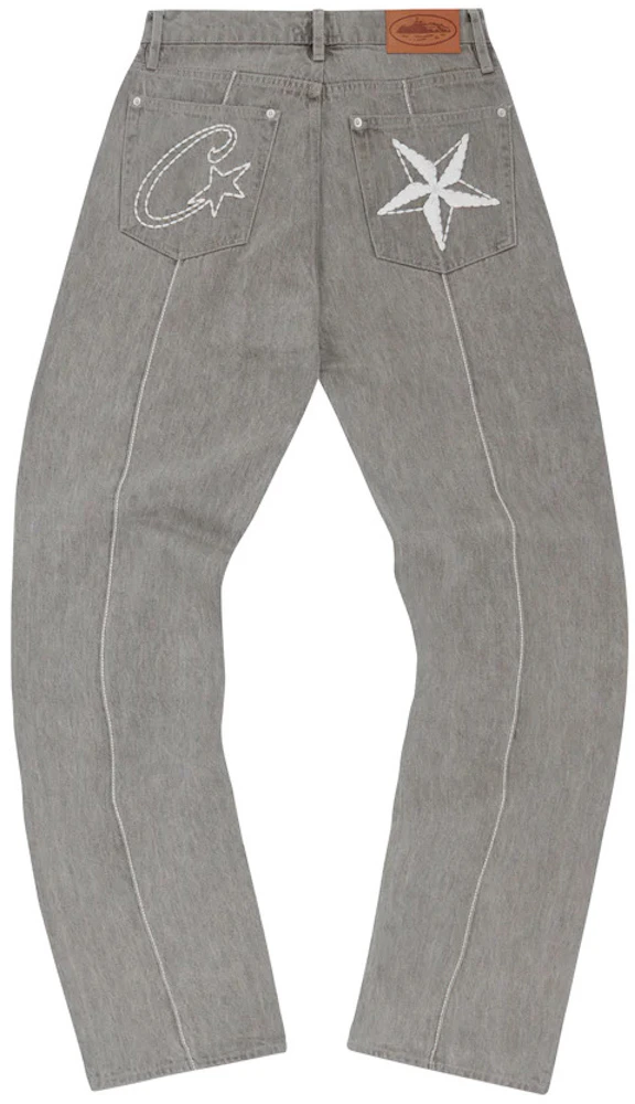 Corteiz C-Star Denim Jeans Grey Men's - FW23 - US
