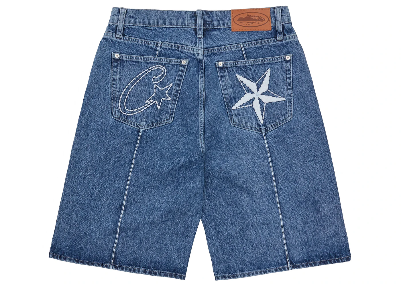 Short en jean Corteiz C Star denim bleu délavé Homme de la Collection Short en jean Corteiz C Star denim bleu délavé Homme de la Collection