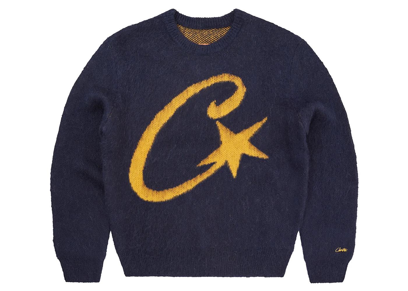 Corteiz C Star Mohair Knit Sweater Navy Men's - FW23 - US