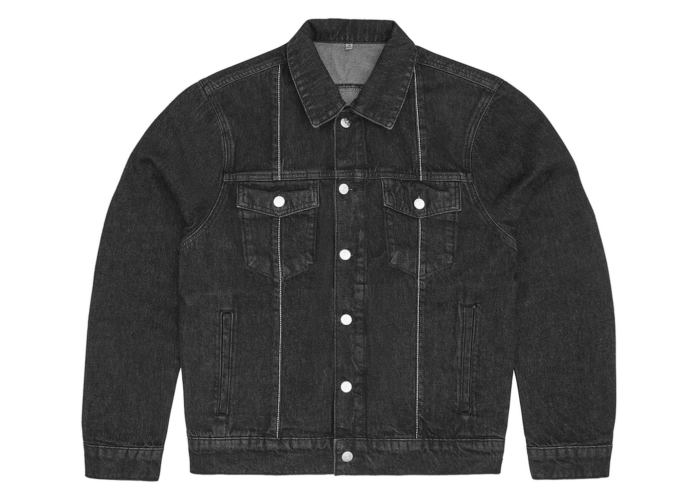 Black Denim Rhinestone Fringe Jacket