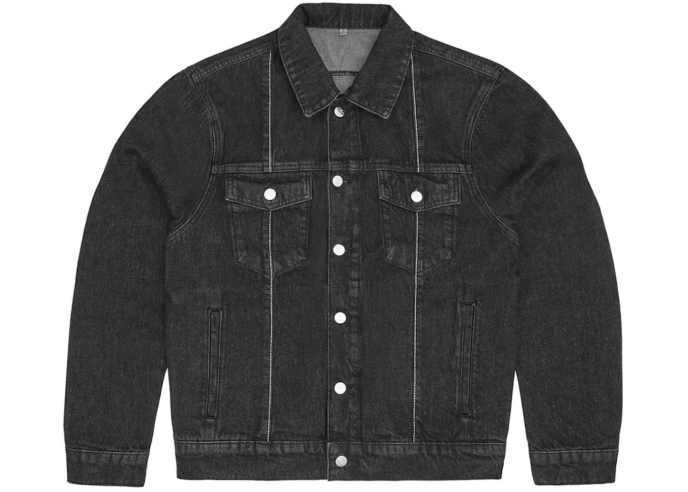 Corteiz C-Star Stitch-Down Denim Jacket Black Men's FW23 US