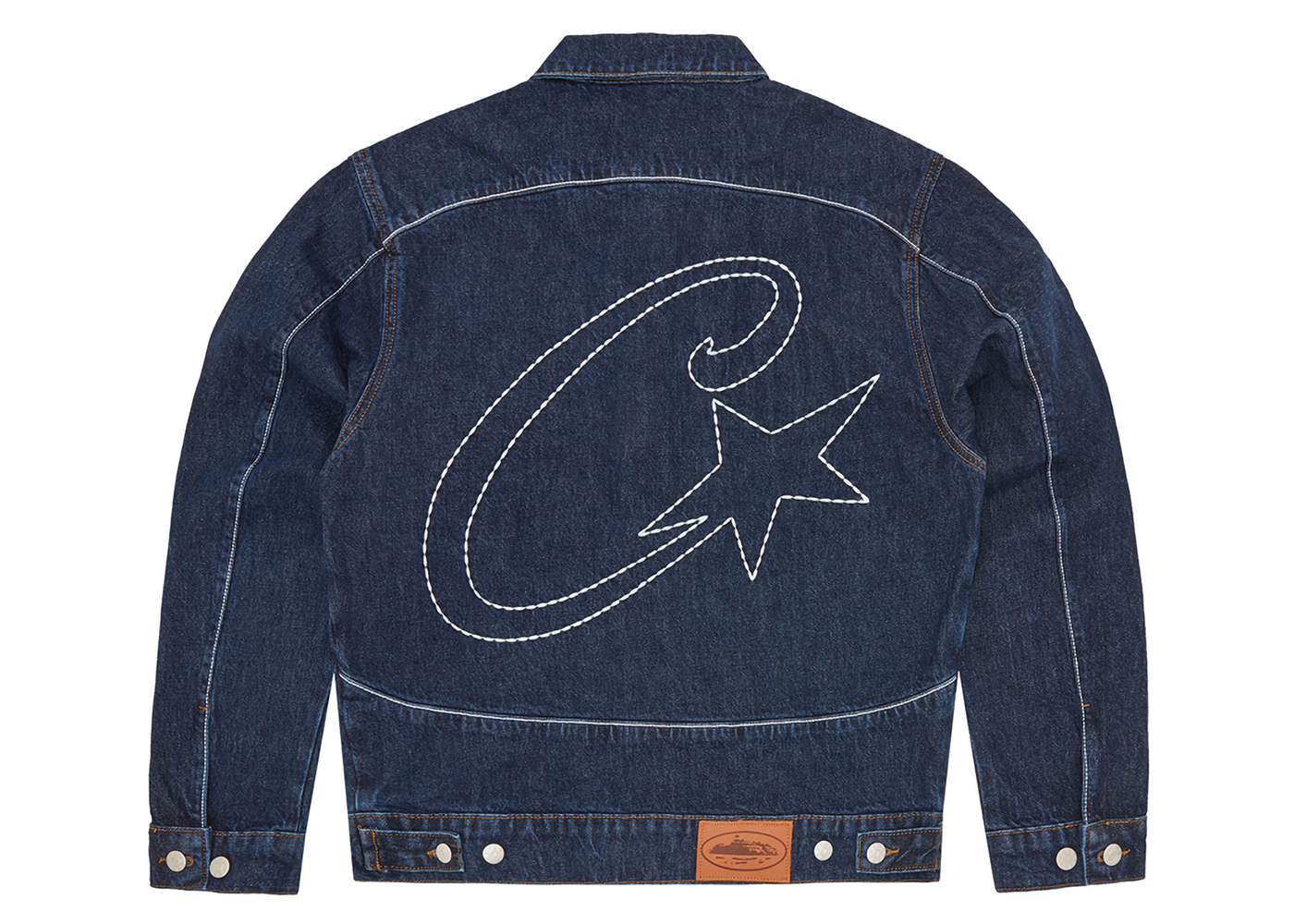 Corteiz C-Star Stitch-Down Denim Jacket Dark Wash